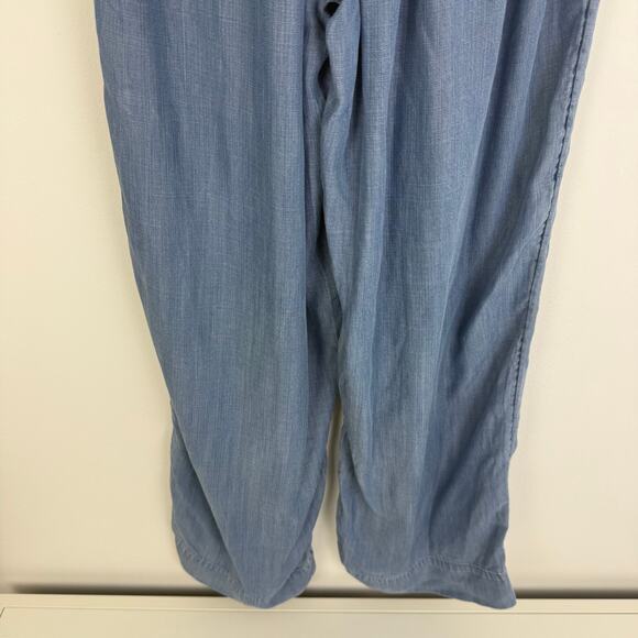 Angels Forever Young Womens Smocked High Rise Light Blue Straight Pants Medium - Picture 6 of 9